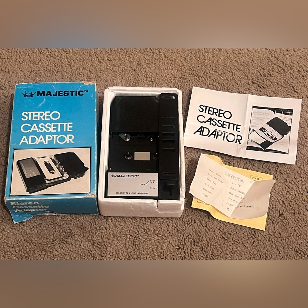Vintage Majestic Stereo Cassette Adapter Model SCA - New OB